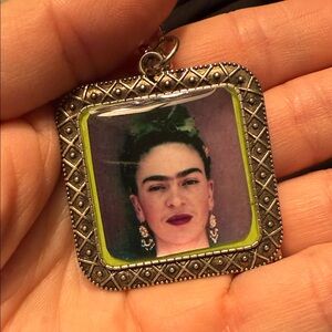 Square Portrait Frida Pendant Necklace